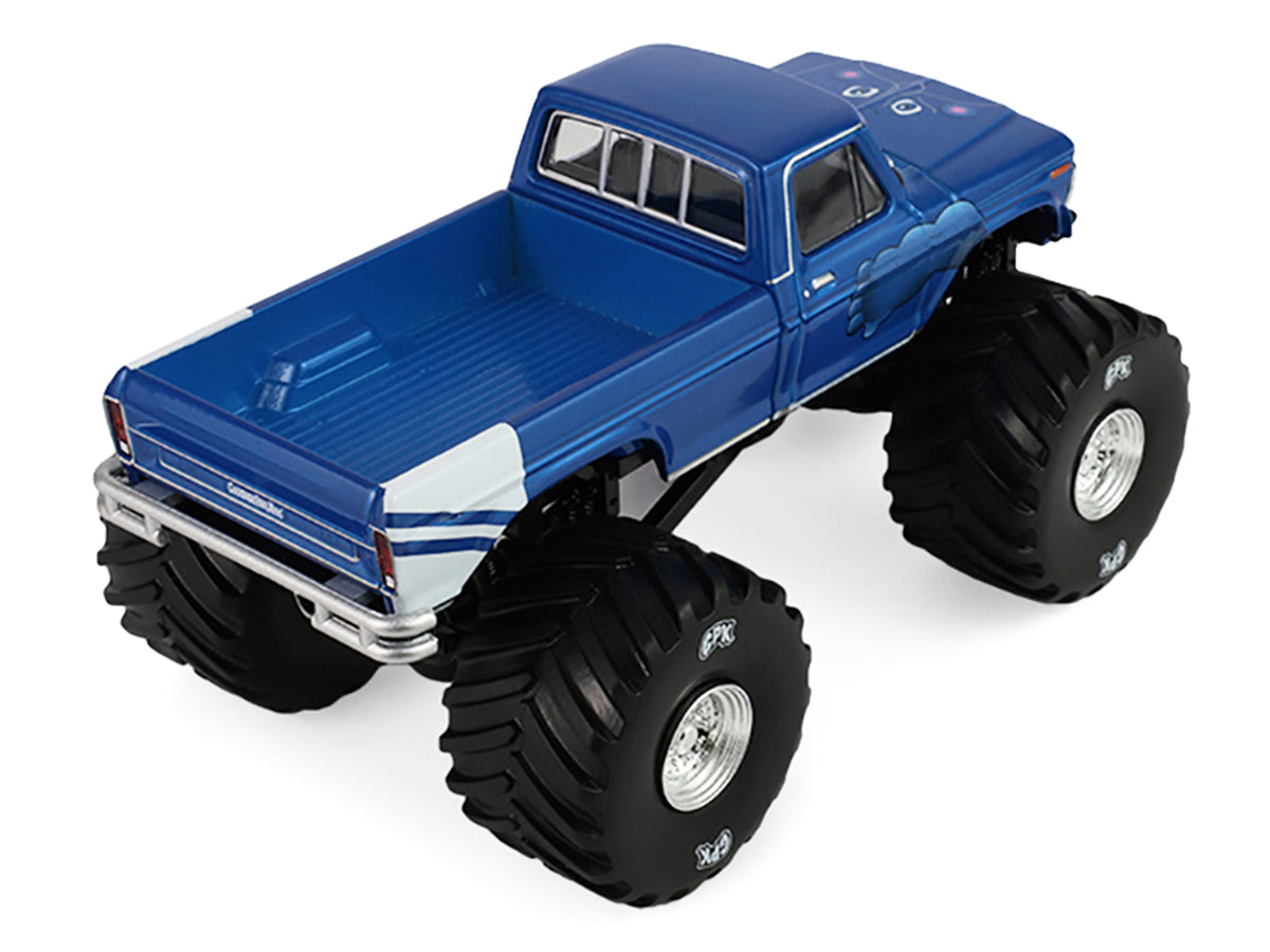 1976 Ford F-250 Monster Truck "Garbage Pail Kids 40th Anniversary - Buck Truck" Blue Metallic with Graphics "Kings of Crunch" Series 1/43 Diecast Model Car