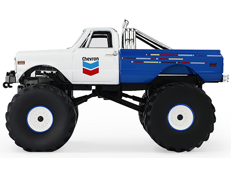 1972 Chevrolet K-10 Monster Truck "Chevron 150th Anniversary" White and Blue Metallic "Kings of Crunch" Series 1/43 Diecast Model Car