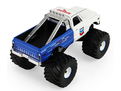1972 Chevrolet K-10 Monster Truck "Chevron 150th Anniversary" White and Blue Metallic "Kings of Crunch" Series 1/43 Diecast Model Car