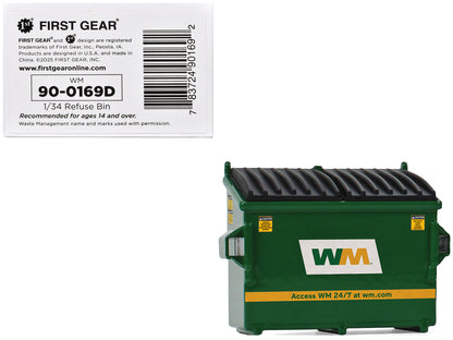 Refuse Trash Bin "Waste Management" Green Version D 1/34 Diecast Model