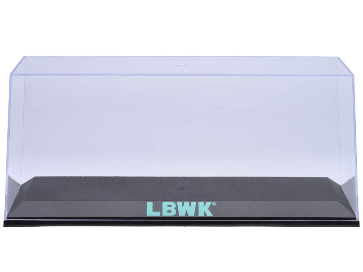 Collectible Display Show Case with Black Plastic Base and Green "LBWK" Logo for 1/18-1/24 Scale Model Cars