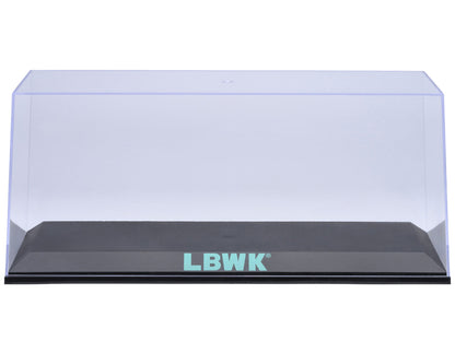 Collectible Display Show Case with Black Plastic Base and Green "LBWK" Logo for 1/18-1/24 Scale Model Cars