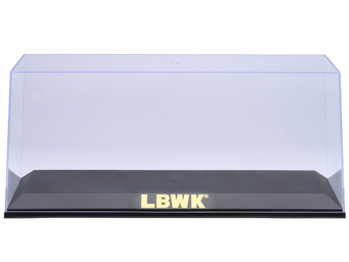 Collectible Display Show Case with Black Plastic Base and Gold "LBWK" Logo for 1/18-1/24 Scale Model Cars