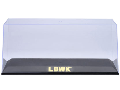 Collectible Display Show Case with Black Plastic Base and Gold "LBWK" Logo for 1/18-1/24 Scale Model Cars
