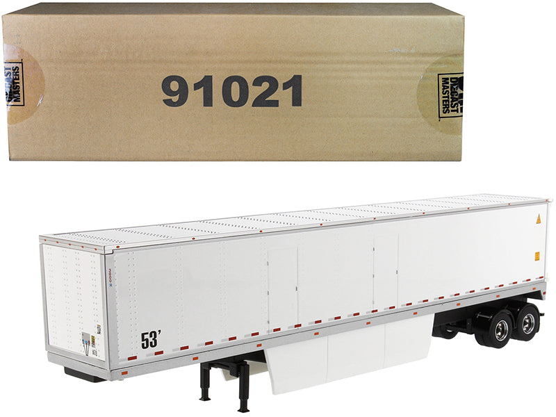 53' Dry Cargo Van Trailer White "Transport Series" 1/50 Diecast Model