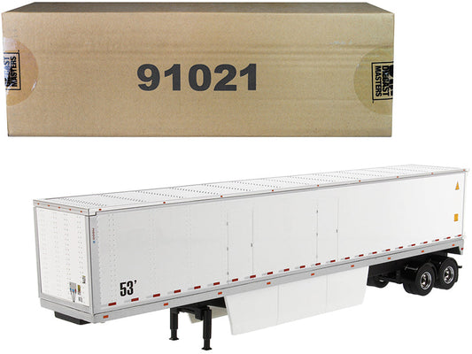 53' Dry Cargo Van Trailer White "Transport Series" 1/50 Diecast Model