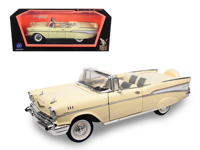 1957 Chevrolet Bel Air Convertible Cream 1/18 Diecast Model Car