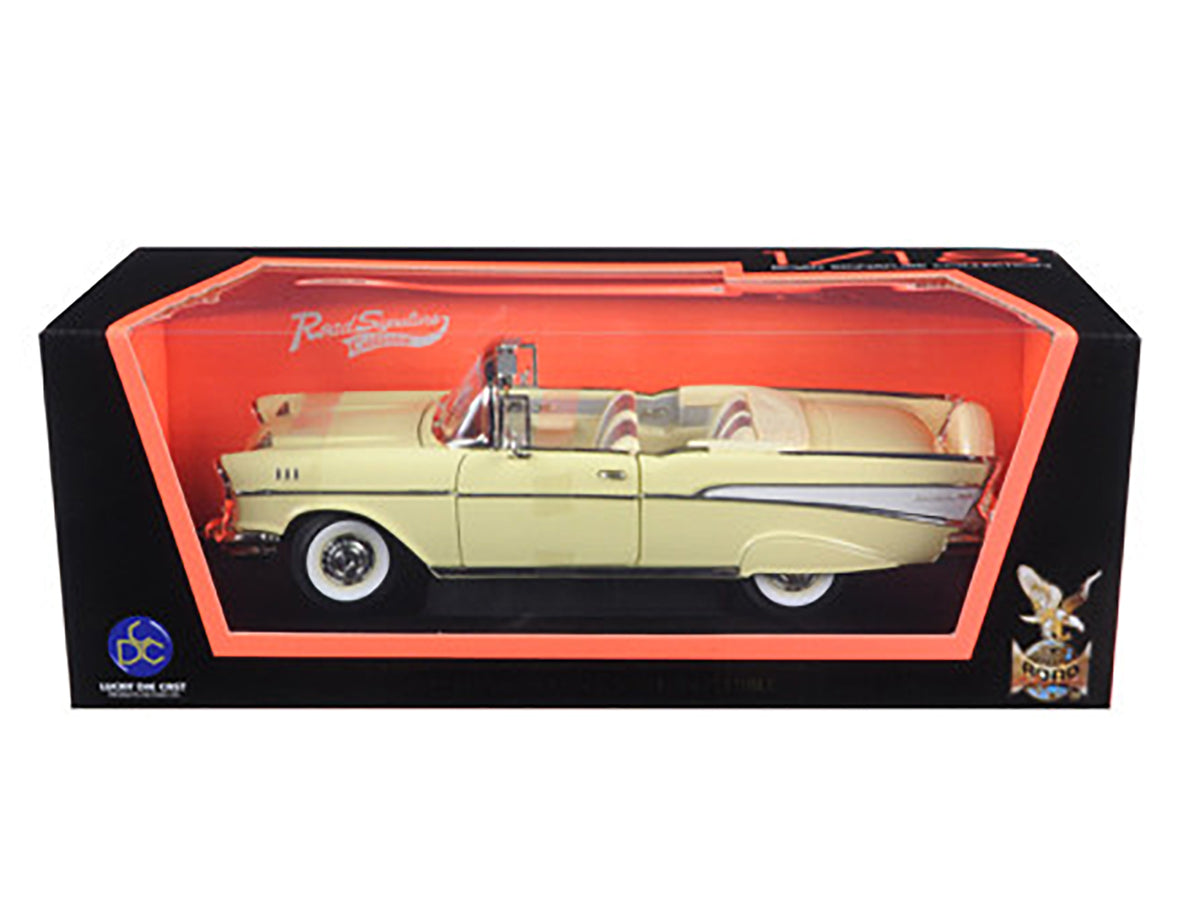1957 Chevrolet Bel Air Convertible Cream 1/18 Diecast Model Car