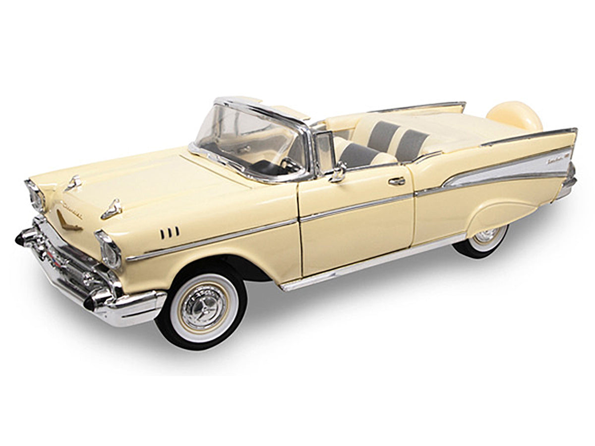 1957 Chevrolet Bel Air Convertible Cream 1/18 Diecast Model Car