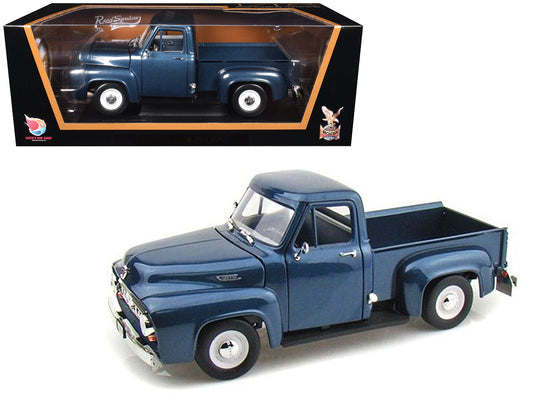 1953 Ford F-100 Pickup Dark Blue 1/18 Diecast Model Car