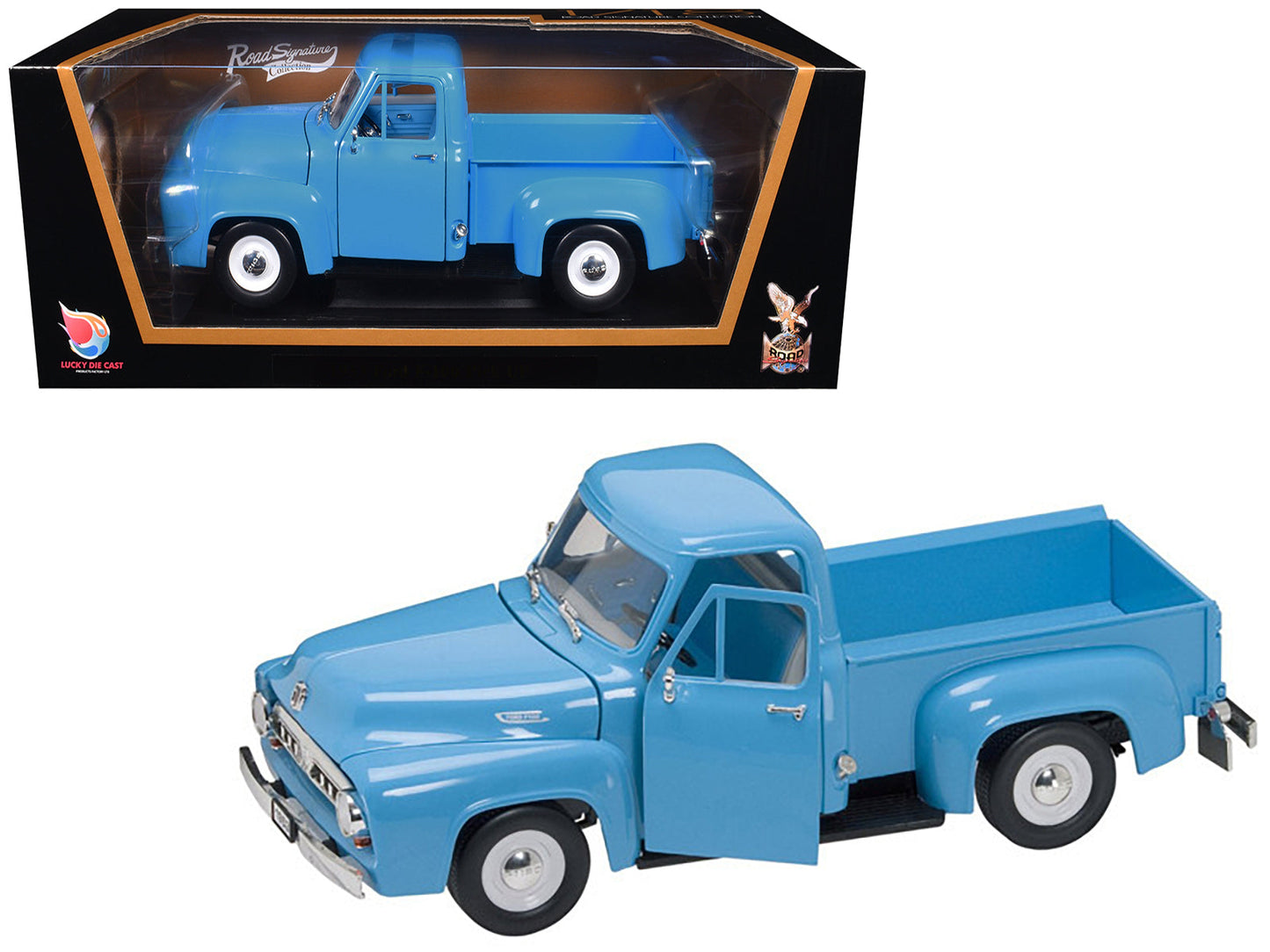 1953 Ford F-100 Pickup Truck Light Blue 1/18 Diecast Model Car