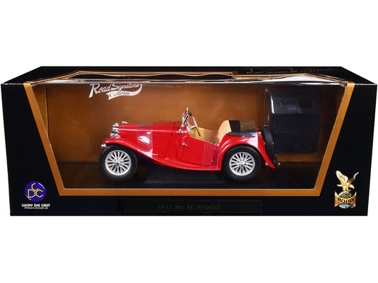 1947 MG TC Midget Red 1/18 Diecast Model Car