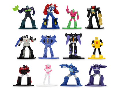 Set of 12 Diecast Figures "Transformers" Franchise "Nano Metalfigs" Series Diecast Models