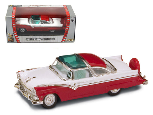 1955 Ford Crown Victoria Red and White 1/43 Diecast Model Car