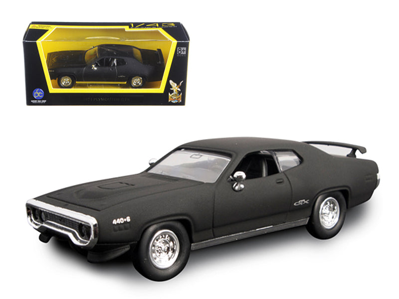 1971 Plymouth GTX Matt Black 1/43 Diecast Model Car