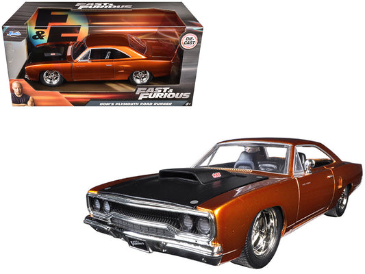 Dom's 1970 Plymouth Road Runner Copper with Black Hood "Fast & Furious 7" (2015) Movie 1/24 Diecast Model Car
