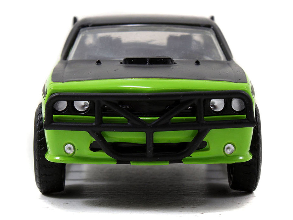 Letty's Dodge Challenger SRT8 Green with Matt Black Top and Hood and Black Stripes "Furious 7" (2015) Movie "Fast & Furious 25th Anniversary" Series 1/32 Diecast Car Model