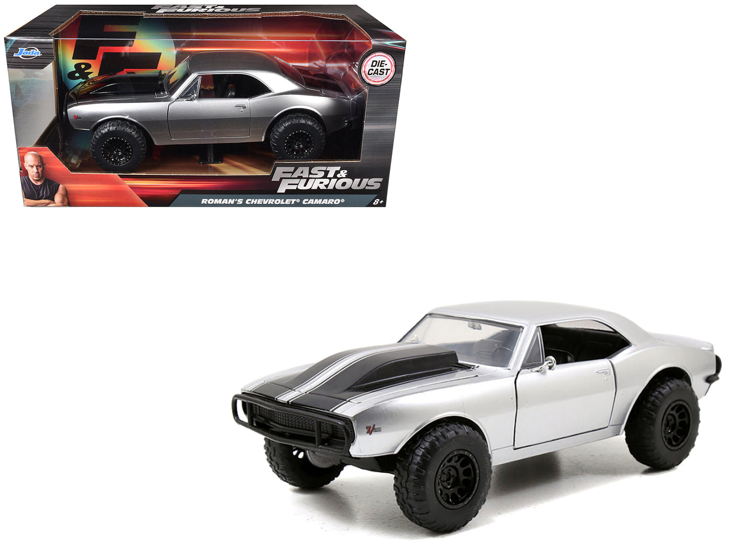 Roman's Chevrolet Camaro Z/28 Silver "Fast & Furious 7" Movie 1/24 Diecast Model Car