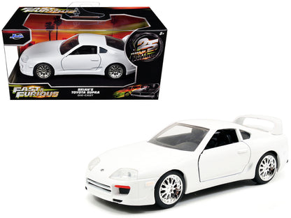 Brian's Toyota Supra White "Fast & Furious 7" (2015) Movie "25 Years of Fast & Furious" Series 1/32 Diecast Model Car