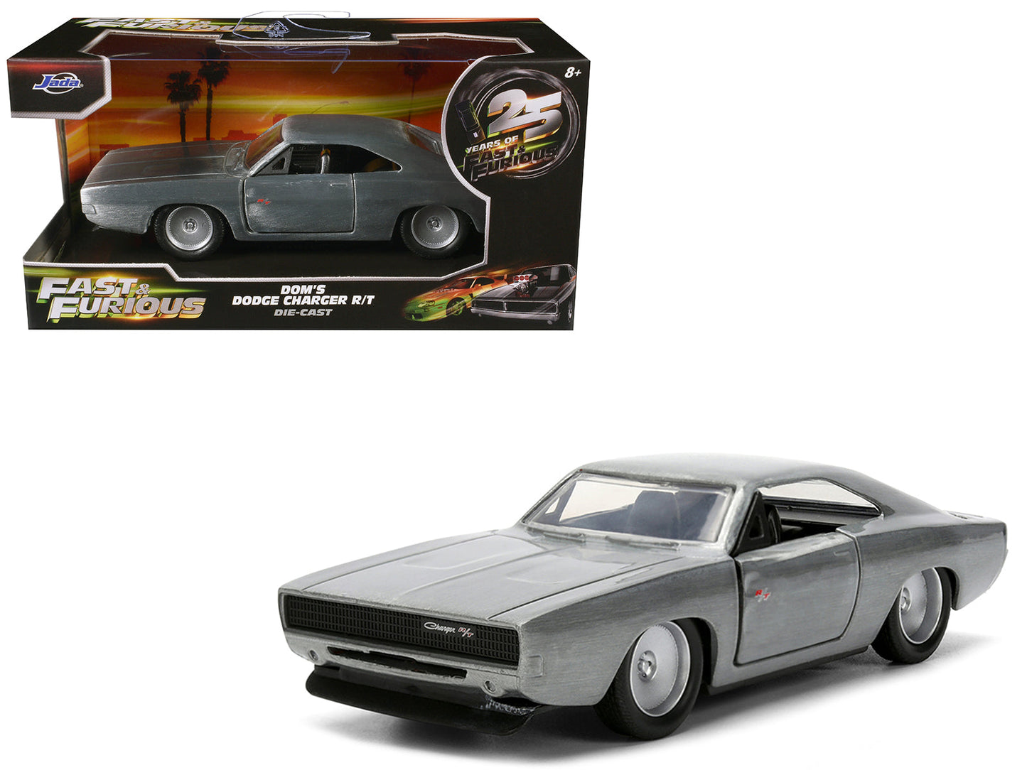 Dom's Dodge Charger R/T Raw Metal "Fast & Furious 7" (2015) Movie 1/32 Diecast Model Car