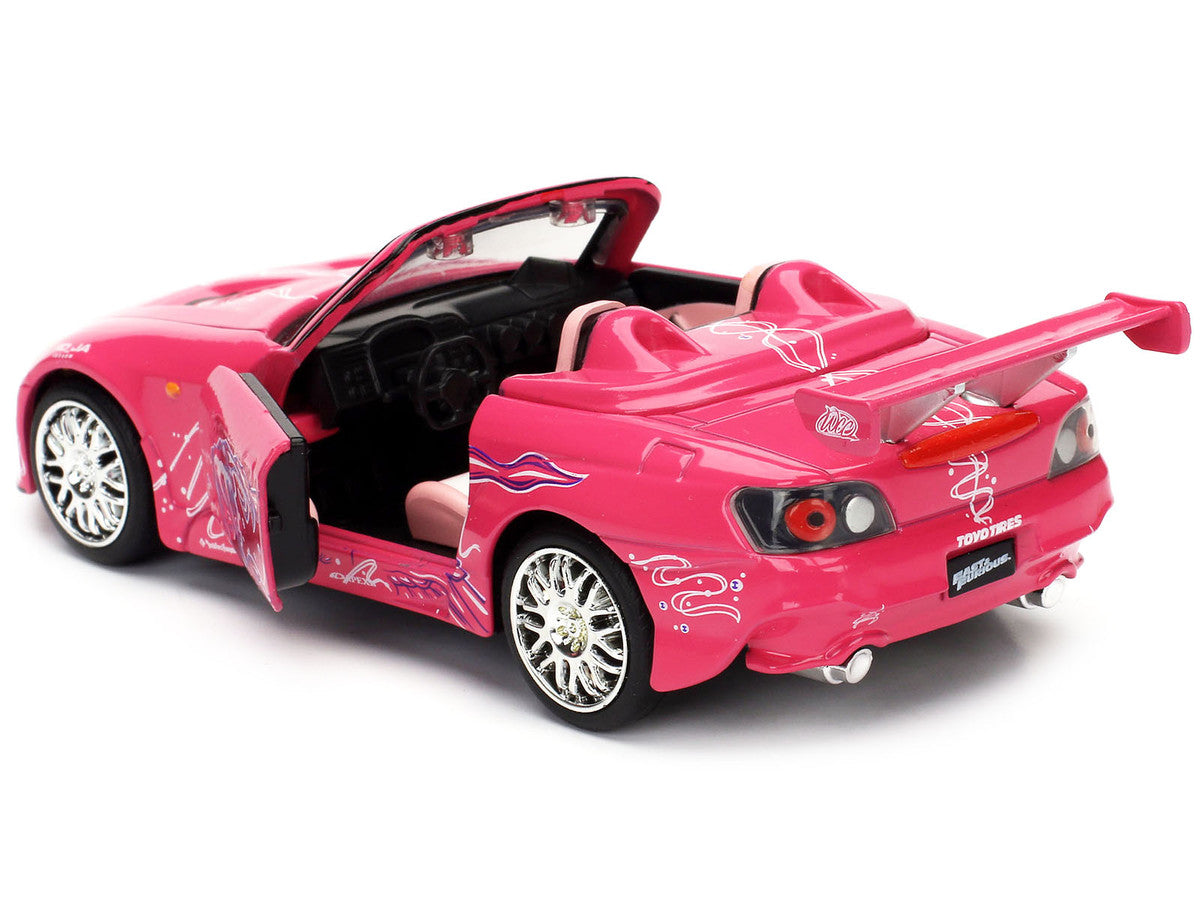 Suki's Honda S2000 Convertible Pink with Graphics "2 Fast 2 Furious" (2003) Movie "Fast & Furious 25th Anniversary" Series 1/32 Diecast Car Model