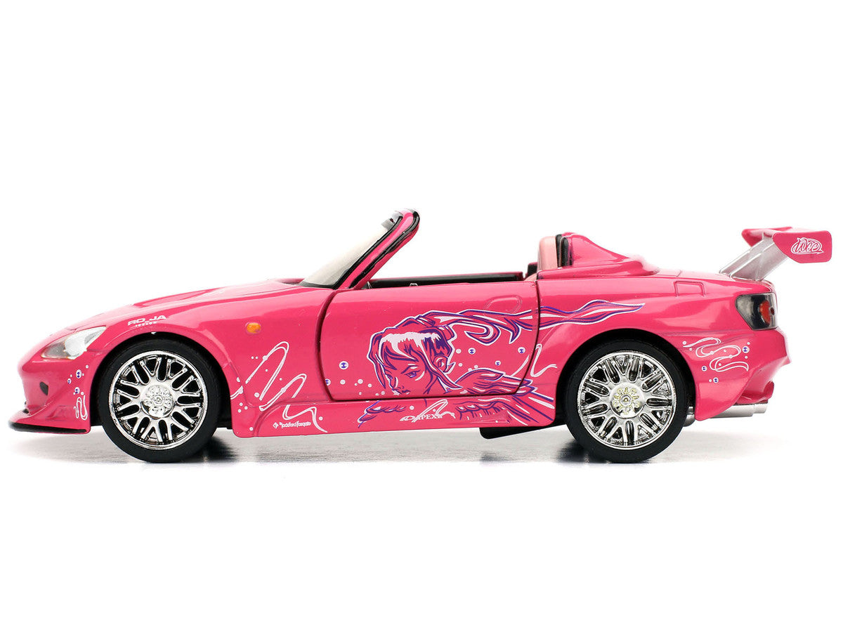 Suki's Honda S2000 Convertible Pink with Graphics "2 Fast 2 Furious" (2003) Movie "Fast & Furious 25th Anniversary" Series 1/32 Diecast Car Model