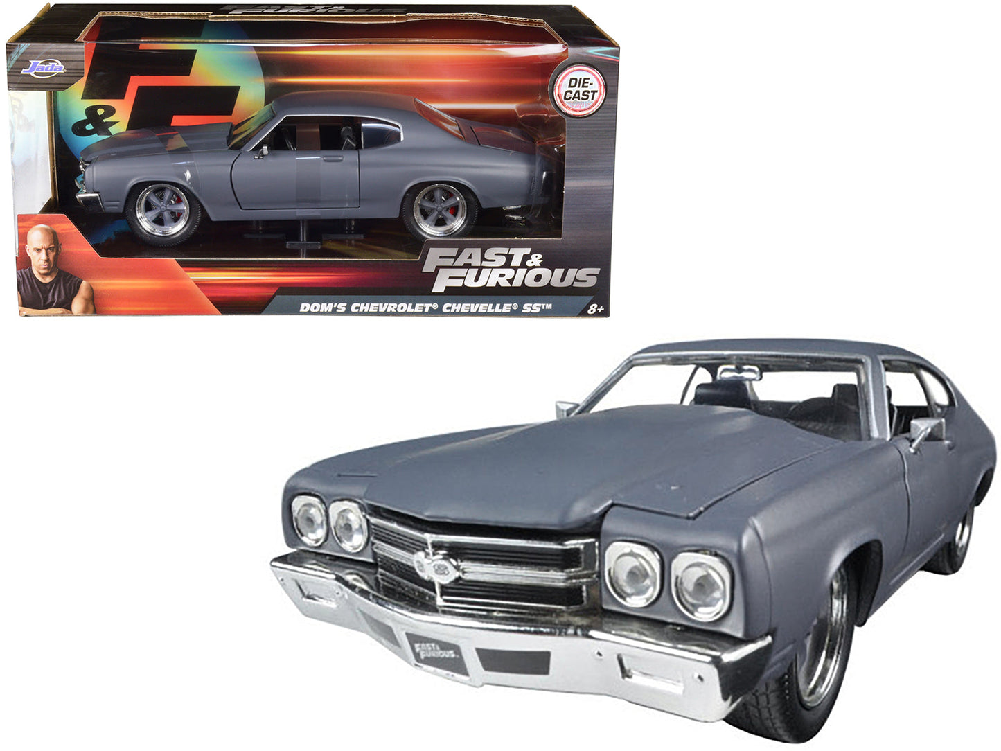 Dom's Chevrolet Chevelle SS Matt Gray "Fast & Furious" Movie 1/24 Diecast Model Car