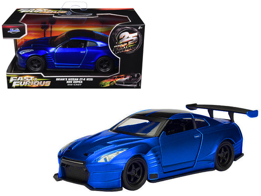 Brian's 2009 Nissan GTR R35 Blue Ben Sopra "Furious 7" (2015) Movie "25 Years of Fast & Furious" Series 1/32 Diecast Model Car