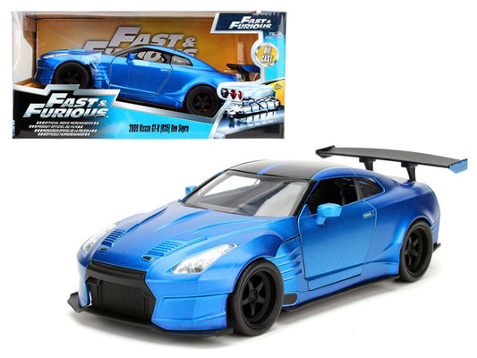Brian's 2009 Nissan GTR R35 Blue Ben Sopra "Fast & Furious" Movie 1/24 Diecast Model Car