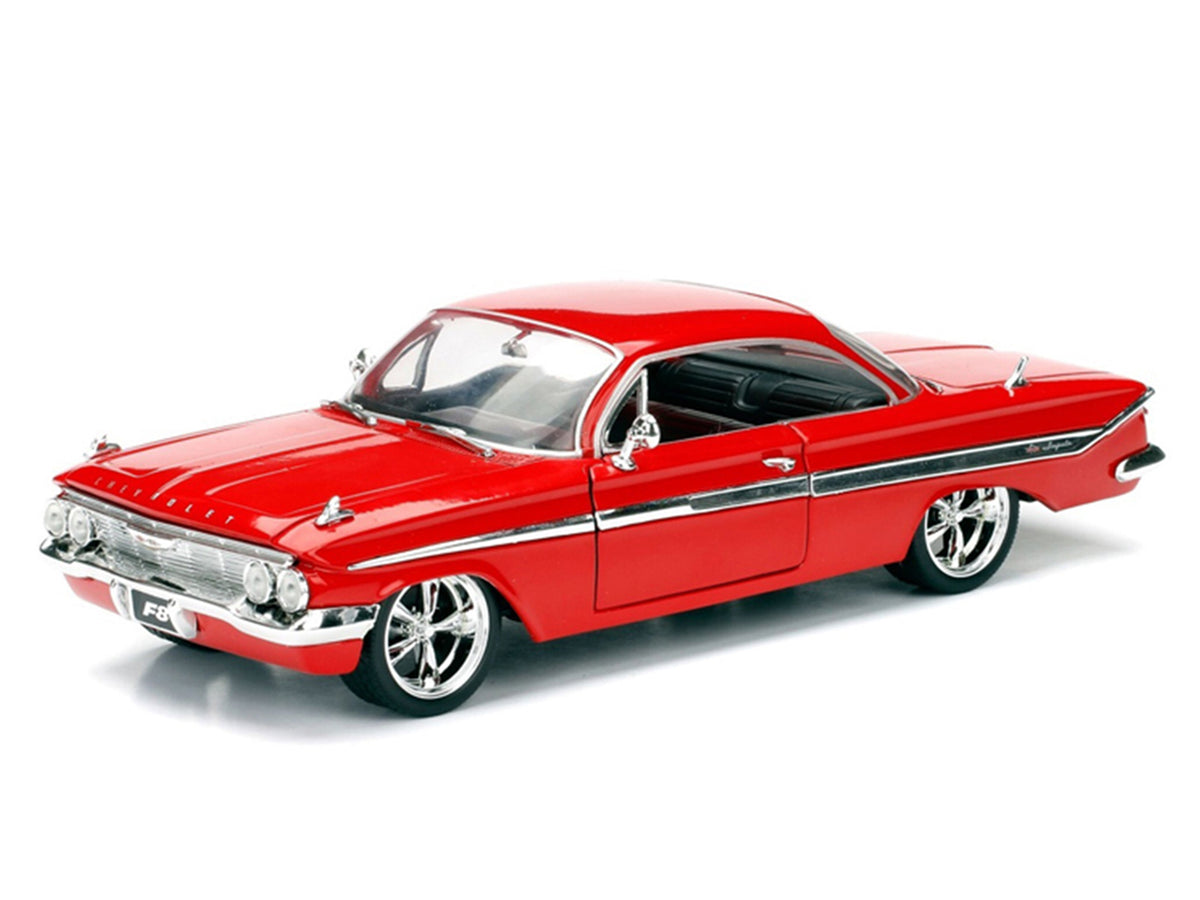 Dom's Chevrolet Impala Red "Fast & Furious F8: The Fate of the Furious" (2017) Movie "25 Years of Fast & Furious" Series 1/24 Diecast Model Car