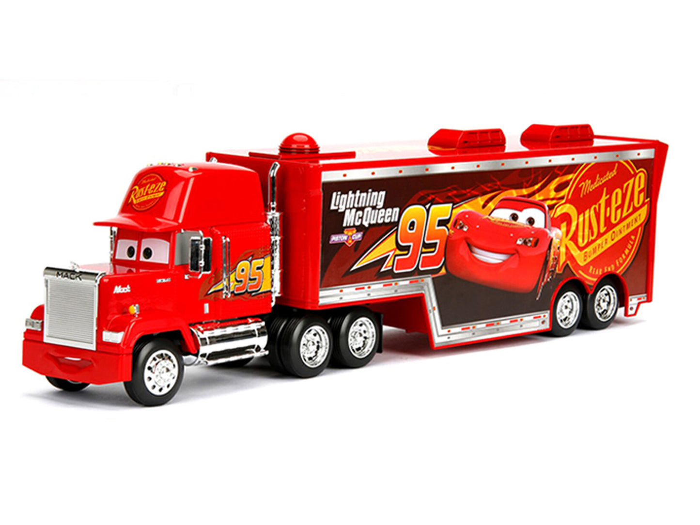 Mack Tractor Truck with Hauler Red "Disney & Pixar Cars" Movie "Hollywood Rides" Series Diecast Model Car