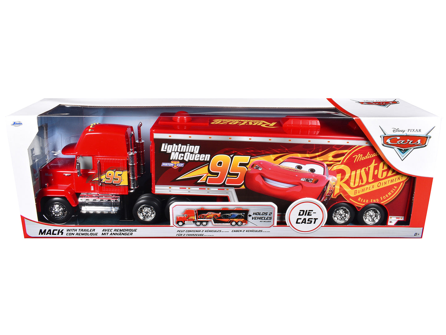 Mack Tractor Truck with Hauler Red "Disney & Pixar Cars" Movie "Hollywood Rides" Series Diecast Model Car