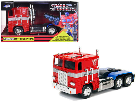 G1 Autobot Optimus Prime Truck Red with Robot on Chassis from "Transformers" TV Series "Hollywood Rides" Series 1/32 Diecast Model