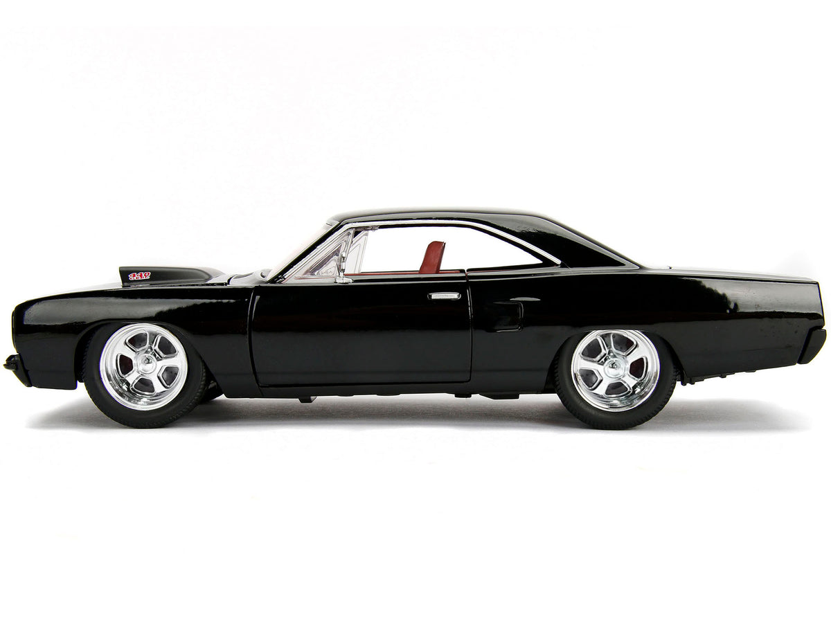 1970 Plymouth Road Runner 440 Black with Red Interior "Bigtime Muscle" Series 1/24 Diecast Model Car