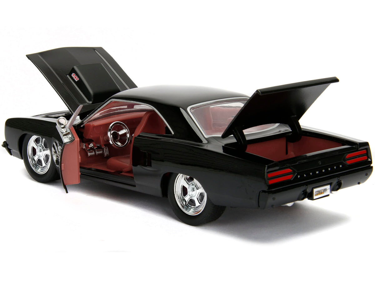 1970 Plymouth Road Runner 440 Black with Red Interior "Bigtime Muscle" Series 1/24 Diecast Model Car