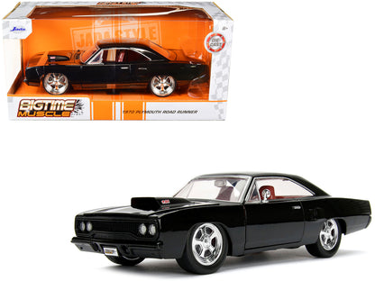 1970 Plymouth Road Runner 440 Black with Red Interior "Bigtime Muscle" Series 1/24 Diecast Model Car