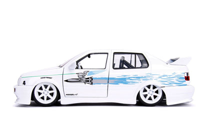 Jesse's Volkswagen Jetta White with Graphics "Fast & Furious" Movie 1/24 Diecast Model Car