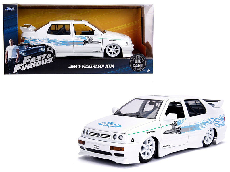 Jesse's Volkswagen Jetta White with Graphics "Fast & Furious" Movie 1/24 Diecast Model Car