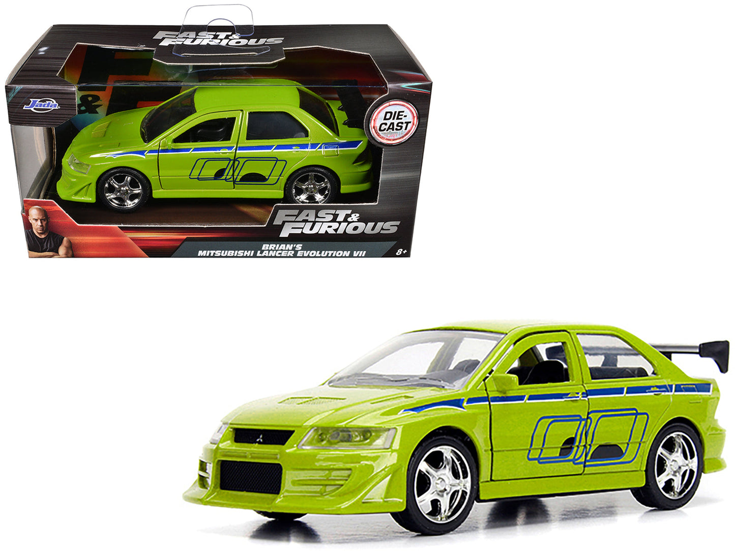 Brian's Mitsubishi Lancer Evolution VII Green "Fast & Furious" Movie 1/32 Diecast Model Car