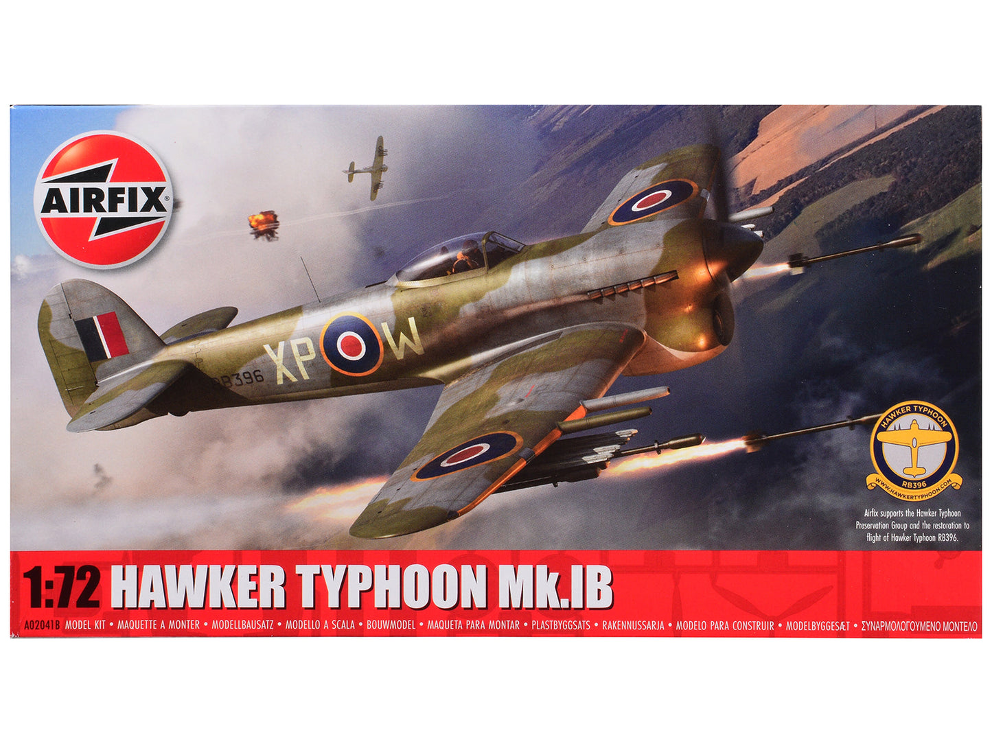 Level 1 Model Kit Hawker Typhoon Mk.IB Aircraft with 2 Scheme Options 1/72 Plastic Model Kit