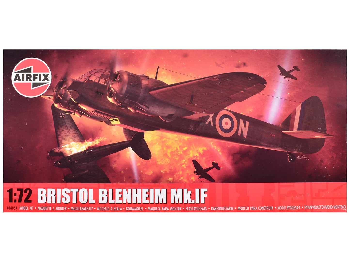 Level 2 Model Kit Bristol Blenheim Mk.IF Aircraft with 2 Scheme Options 1/72 Plastic Model Kit