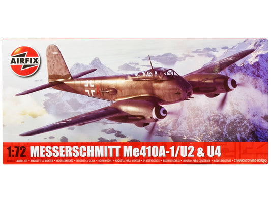 Level 2 Model Kit Messerschmitt Me410A-1/U2 & U4 Fighter-Bomber Aircraft with 2 Scheme Options 1/72 Plastic Model Kit