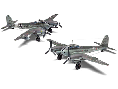 Level 2 Model Kit Messerschmitt Me410A-1/U2 & U4 Fighter-Bomber Aircraft with 2 Scheme Options 1/72 Plastic Model Kit