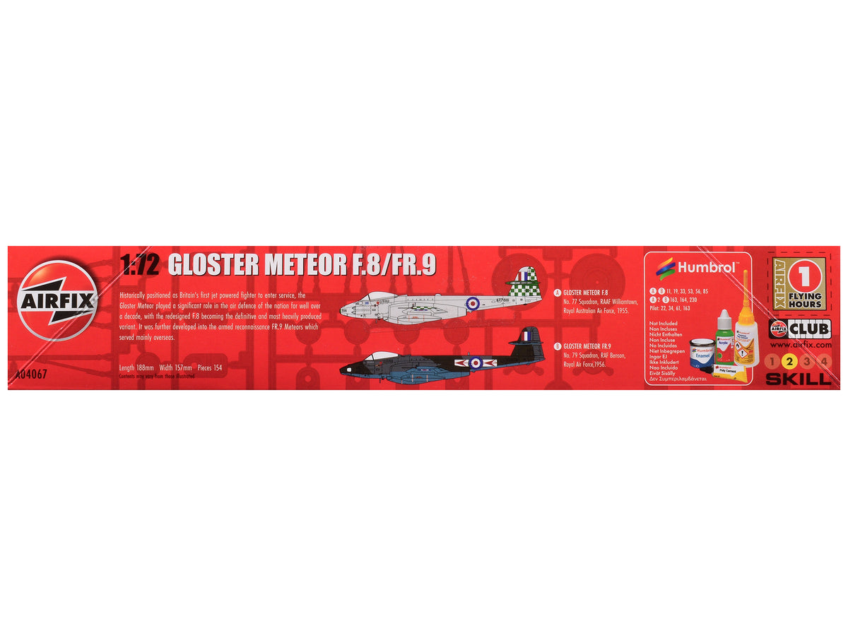 Level 2 Model Kit Gloster Meteor F.8/FR.9 Fighter Aircraft with 2 Scheme Options 1/72 Plastic Model Kit