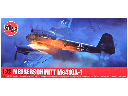 Level 2 Model Kit Messerschmitt Me410A-1 Fighter Aircraft with 2 Scheme Options 1/72 Plastic Model Kit