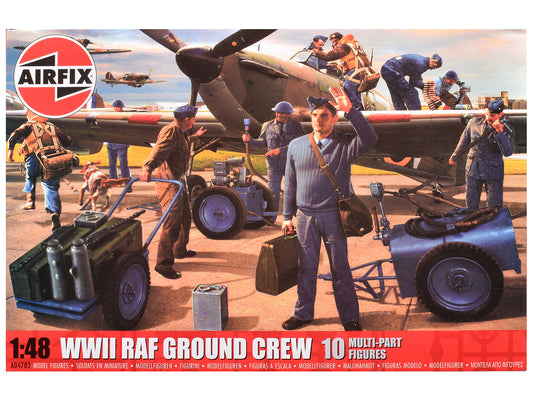 Level 1 Model Kit WWII RAF Ground Crew Figure and Accessory Set 1/48 Plastic Model Kit