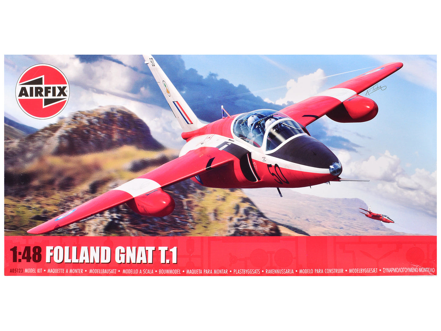 Level 2 Model Kit Folland Gnat T.1 Fighter Aircraft with 2 Scheme Options 1/48 Plastic Model Kit