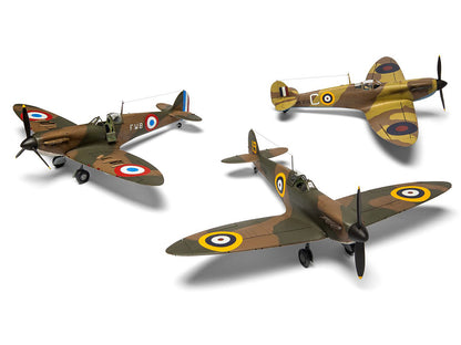 Level 2 Model Kit Supermarine Spitfire Mk.I Fighter Aircraft with 3 Scheme Options 1/48 Plastic Model Kit