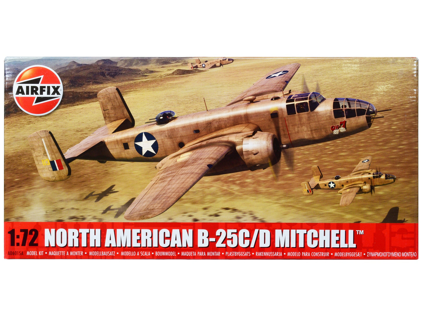 Level 3 Model Kit North American B-25C/D Mitchell Bomber Aircraft with 2 Scheme Options 1/72 Plastic Model Kit