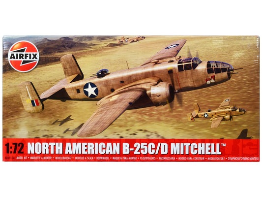 Level 3 Model Kit North American B-25C/D Mitchell Bomber Aircraft with 2 Scheme Options 1/72 Plastic Model Kit
